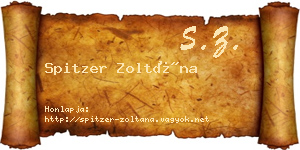 Spitzer Zoltána névjegykártya